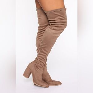 NIB Taupe Over the Knee Boots